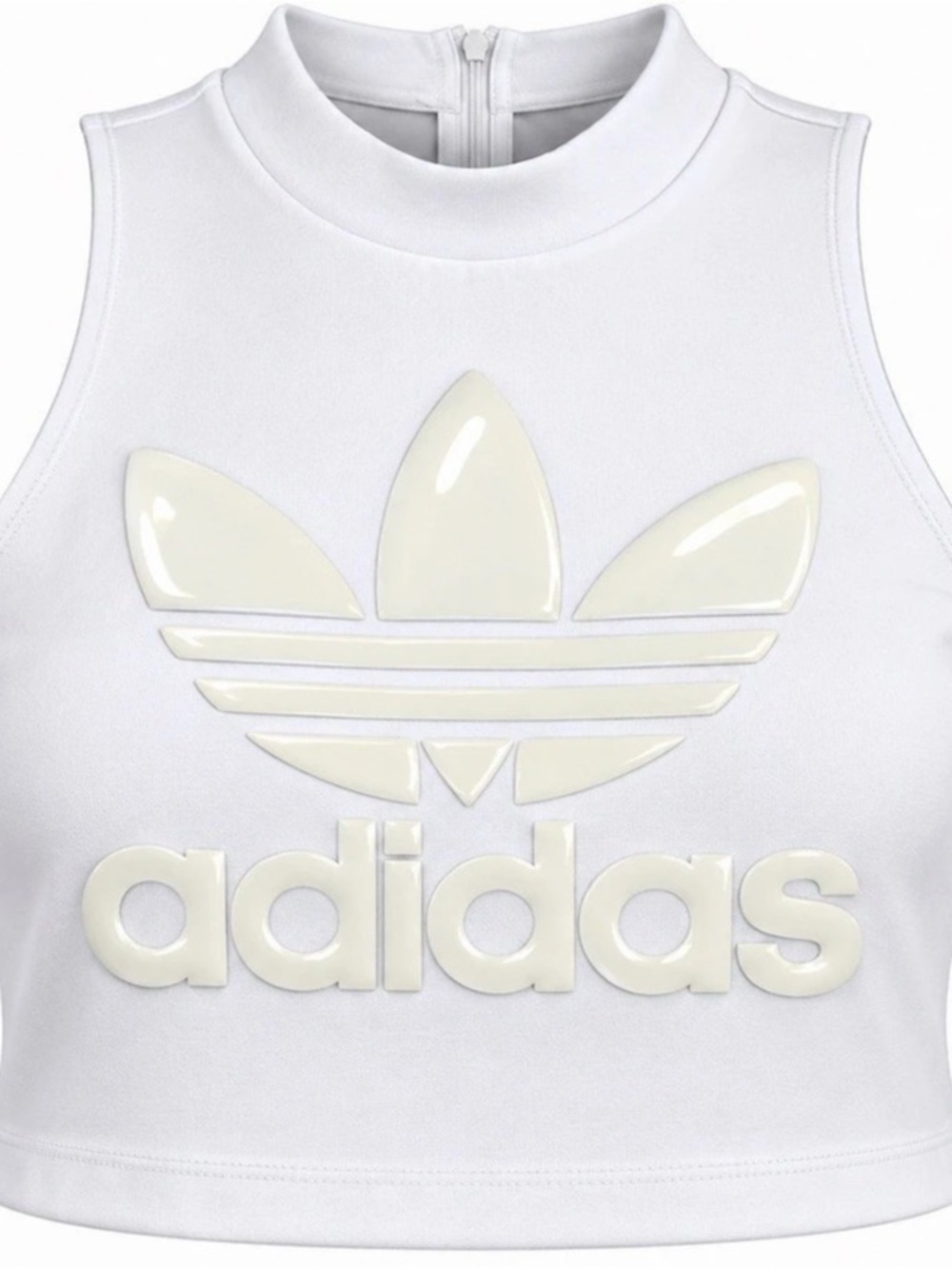 Adidas White Logo Crop Top Like New